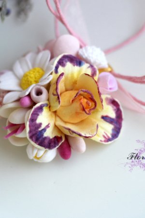 Робота Кулон із квітами ручної роботи "Літній коктейль".