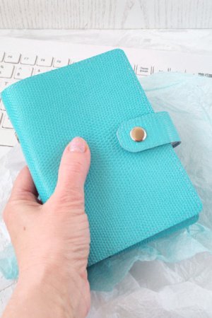 Работа Кожаный планер Голубой, игуана (Pocket)