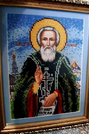 Работа Икона именная бисером ручной работы