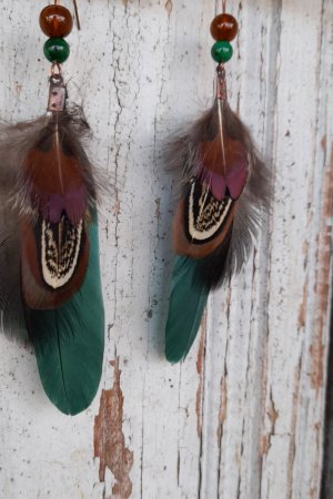 Работа Серьги с перьями Однажды в лесу