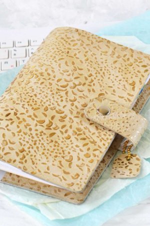 Работа Кожаный планер / блокнот. Золото (Personal)