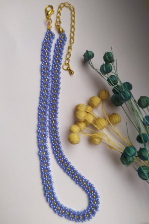 Робота Намисто квіти синьо-жовті