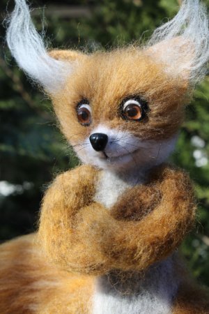 Робота Лис Упораний іграшка валяна з вовни інтер'єрна