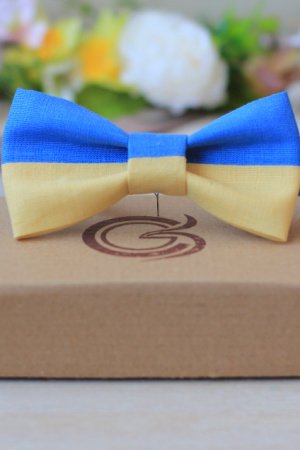 Работа Галстук-бабочка желто-голубой "Мы из Украины"