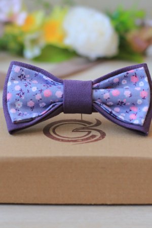 Работа Галстук-бабочка серо-сиреневая "Romantik"