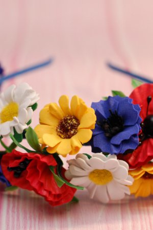 Робота Обруч український з квітами із фоамірану