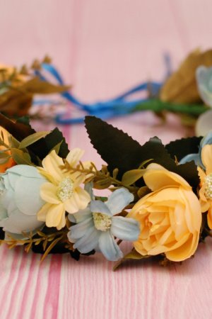 Робота Віночок з квітами жовто-блакитний 